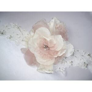 Blush bridal belt sash, lace rhinestone bridal sash,bridal wedding sash belt